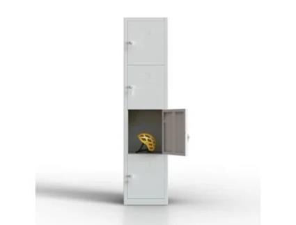 Cacifo Metálico de 4 Portas Armário de Arrumação para Oficina Ou Escritório Armário com Fechadura Cinzento TWINTHINK