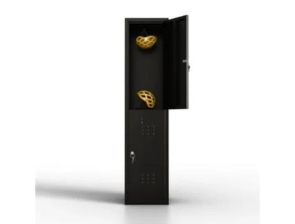 Cacifo Metálico de 2 Portas Cacifo para a Sua Oficina Ou Escritório Cacifo Metálico com Fechadura Preto TWINTHINK