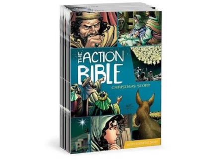 Livro the action bible: christmas story de illustrated by sergio cariello (inglês)