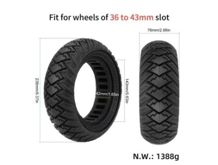 Pneu Tubeless Sólido 10*3/255*8080/65-6 MIOLOE Todo Preto Equipamento Todo-O-Terreno Adulto