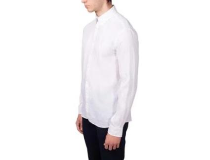 T-Shirt Ultrafina de Homem BROOKS BROTHERS Mens Button Down Linho Branco (M)