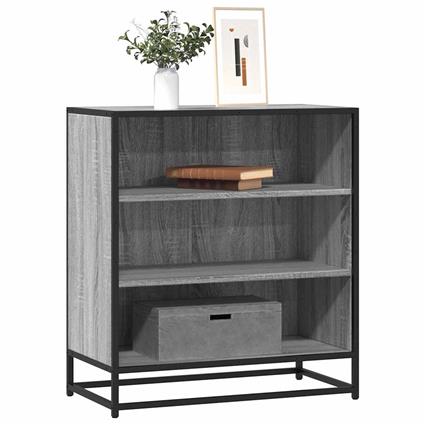 vidaXL Aparador 68x35x76 cm deriv. de madeira/metal cinzento sonoma