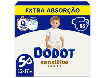 Fraldas Extra Dodot Sensitive Box T5 12-17kg 88 Un