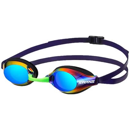 Óculos de Natação SWANS Aqua Lightning Preto Preto Lente Espelhada Escurecida Esmeralda Aprovado Fina