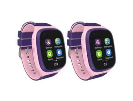 Smartwatch PETHUEL 4G Wifilbs Gps Sos Videochamada Alarme de Zona Notificação de Mensagem Controle Remoto Cerca Eletrônica Lt31 Rosa 2Pcs
