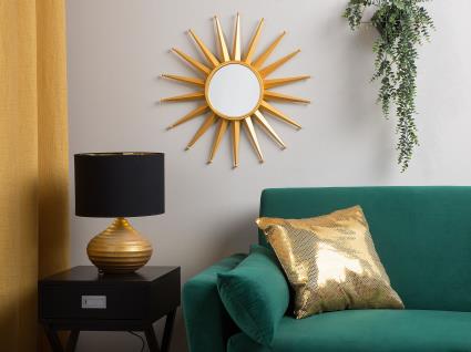 Espelho de parede ø 60 cm dourado PERELLI