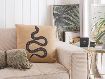 Conjunto de 2 almofadas decorativas creme motivo de cobra 45 x 45 cm MANORA