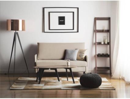 Sofá-cama de 2 lugares em tecido creme BELFAST