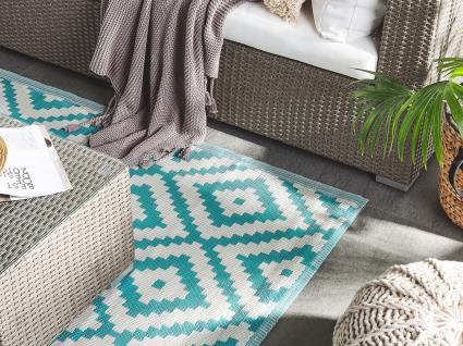 Tapete de exterior 120 x 180 cm azul HAPUR