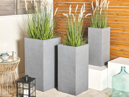 Vaso para plantas cinzento 26 x 26 x 60 cm DION