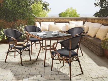 Conjunto de jardim com 4 lugares preto CASPRI