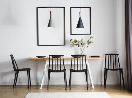 Conjunto de 2 cadeiras de jantar pretas VENTNOR