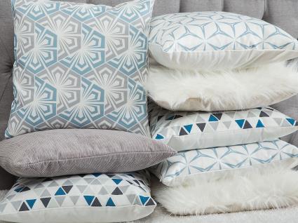 Conjunto de 2 almofadas decorativas em pele sintética 45 x 45 cm creme claro DAISY