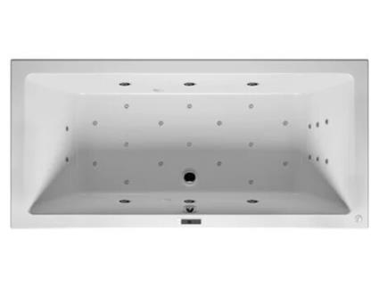 Banheira Retangular RIHO Lugo Versão Esquerda com Sistema Bliss Encastrável 2 Lugares Branca B13 Desenho: 190X90X47 5Cm Capacidade Útil: 290
