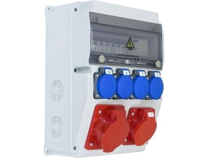 Caixa de Estaleiro Ip65 1X32A/5P 1X16A/5P 4X230V Tipo e Ip44 Hager EDO