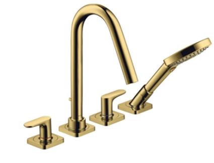 Encaixe de 4 Furos Axor Citterio M de 4 Furos com Alças de Alavanca e Rosetas Cor: Óptica de Ouro Polido HANSGROHE