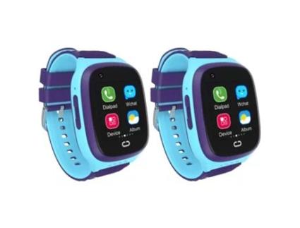 Smartwatch PETHUEL 4G Wifilbs Gps Sos Videochamada Alarme de Zona Notificação de Mensagem Controle Remoto Cerca Eletrônica Lt31 Azul 2Pcs