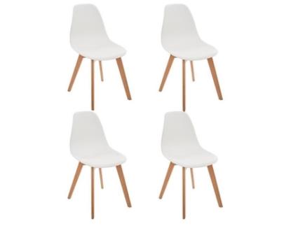 Conjunto de 4 Cadeiras Infantis Escandinavas 58 Cm Brancas PARIS PRIX