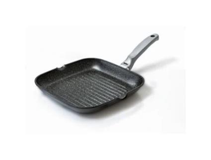 Prato para Grelhar Granito Premium Alumínio Fundido Sob Pressão Antracite 26X26X4 5 Cm RISOLÌ