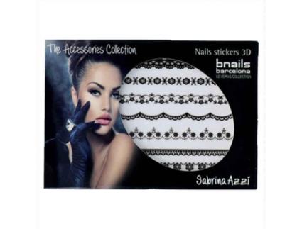 Autocolantes para Unhas Bnails Deco Sabrina Azzi 1 Black Lace 108 Preto