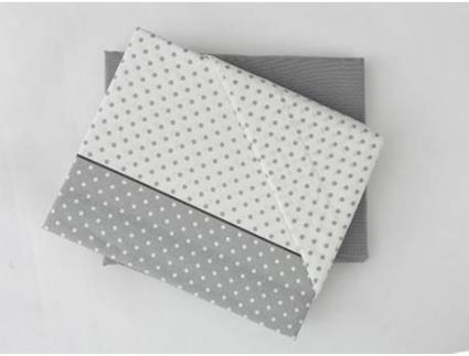 Conjunto de Lençóis Bolas-Flanela Cinzento 135 cm