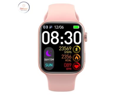 IWEAR T900 Pro Max 9 2 02'' Display Infinito Alu-Ceramic Dual Bt Call Smart Watch Monitor de Frequência Cardíaca Rosa
