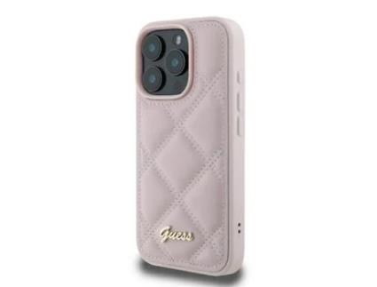 Capa Logótipo para iPhone 16 Pro Max GUESS Rígida Rosa
