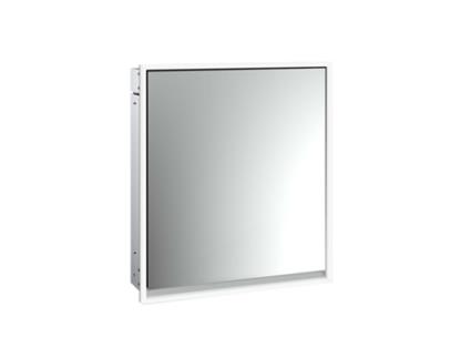 Armário para Espelho Iluminado EMCO Loft 600 Mm Modelo de Encastrar Alumínio/Branco 9798061 Desenho: 1 Porta Dobradiça Esquerda Da Porta