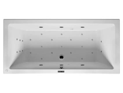 Banheira Retangular RIHO Lugo Versão Direita com Sistema Bliss Encastrável 2 Lugares Branca B13 Desenho: 180X80X47 5Cm Capacidade Útil: 215