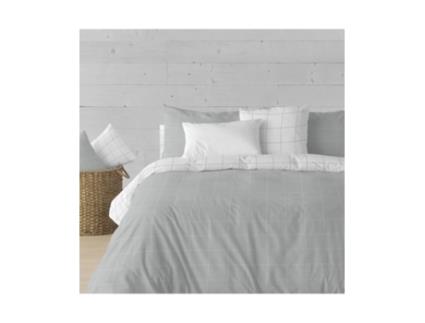 Capa de edredon reversível de 2 peças cinza Hilvana 150 cm DONATELLA