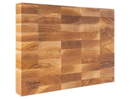 Tábua de Corte de Madeira Tábua de Corte Grande Tábua de Corte Profissional 32 X 24 X 4 Cm Madeira de Faia Crehom Creative Home