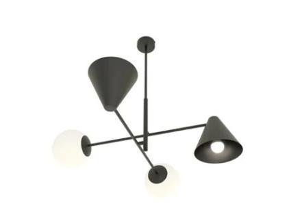 Candeeiro Suspenso Hermes Metal Preto 70X60X70 Cm EPIKASA