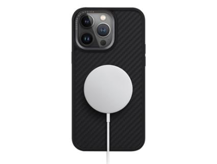 Capa Fumo para iPhone 15 Pro Max UNIQ Pele Sintética Preto
