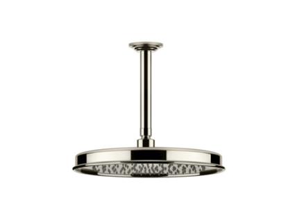 GESSI Venti20 Chuveiro Anti-Calcário D328Mm com Junta e Braço de Teto Dimensões Especiais 110-1900Mm Montagem no Teto 65155 Cor: Nã­Quel Pvd