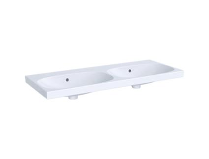Lavatório duplo Keramag Acanto 500628, sem furos para torneiras, com ladrão, 1200x480mm