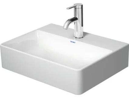 DURAVIT - Lavatório DuraSquare 45x35cm, polido, 1 furo para torneira, sem transbordamento, com bancada para torneira, Lavatório DuraSquare 45x35cm, polido, 1 furo para torneira, sem transbordamento, com bancada para torneira,