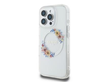 Capa Magsafe para iPhone 16 Pro GUESS Pele Sintética Transparente