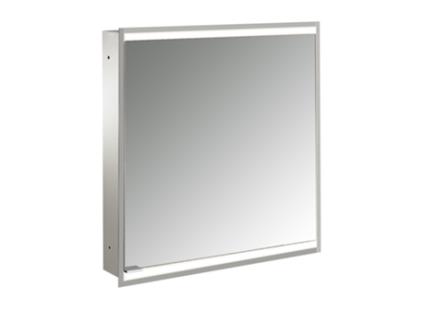 Armário Espelho Iluminado EMCO Prime 2 Facelift 600 Mm 1 Porta com Dobradiça À Esquerda com Painéis Laterais Espelhados Modelo de Montagem À