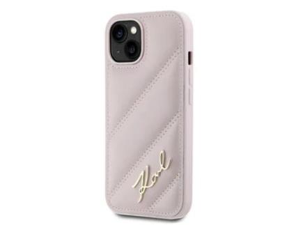 Capa para iPhone 14 KARL LAGERFELD Pele Sintética Rígida Rosa