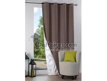 Cortina Isolante com Ilhós Forrada Taupe 135 X 240 Cm LOVELY CASA