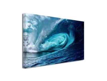 Declina Pintura em Tela Oceano Pintura em Tela Fotográfica Teahupoo Wave 150X100 Cm