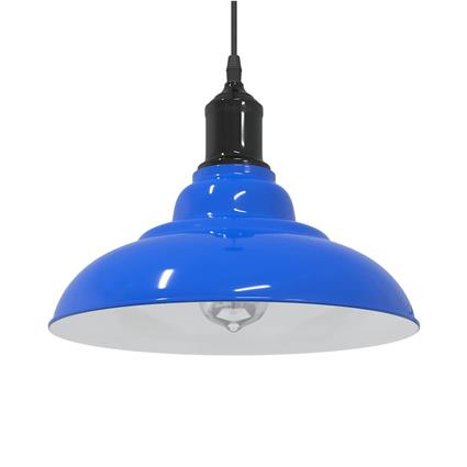 vidaXL Candeeiro suspenso regulável altura E27 azul escuro Ø31cm