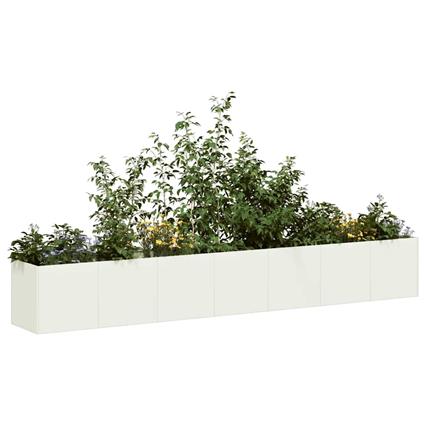 vidaXL Vaso floreira 280x40x40 cm aço laminado a frio branco