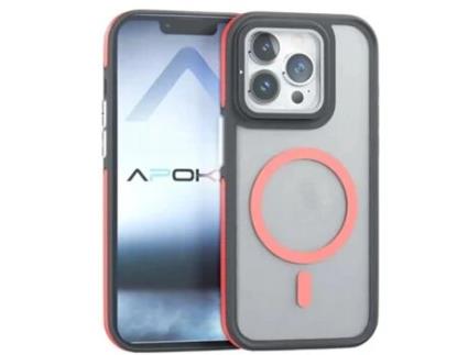 Capa Magsafe Proteção Câmera para iPhone 15 Pro MISTERCAPAS Vermelho