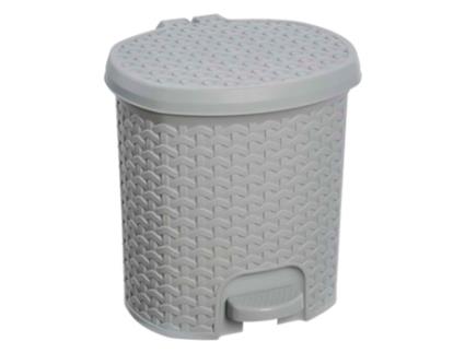 Caixote Do Lixo KEEEPER 5 5L com Tampa Rattán Cinza Nórdico