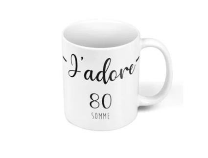 Caneca Cerâmica J'Adore 80 Somme Departement France Region Amiens FABULOUS BIJOUX