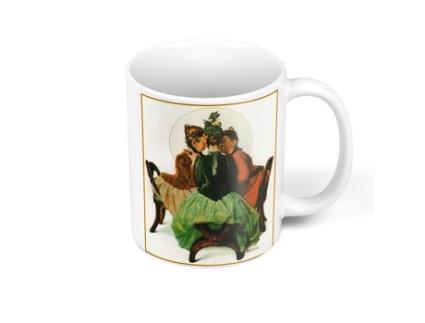 Pintura de Caneca de Cerâmica Commerage Norman Rockwell Feminino Anos 30 FABULOUS BIJOUX