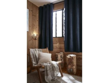Conjunto de Cortinado LEFFET PAPILLON Blackout Insonorizadas Térmicas Forradas Bjorn Opaca Minuit Lã Multicor - 2pcs (140x260cm)