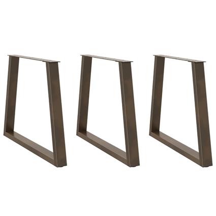 vidaXL Mesa de jantar pernas 3 pcs forma V 80x(72-73,3) cm aço natural