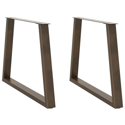 vidaXL Mesa de jantar pernas 2 pcs forma V 90x(72-73,3) cm aço natural